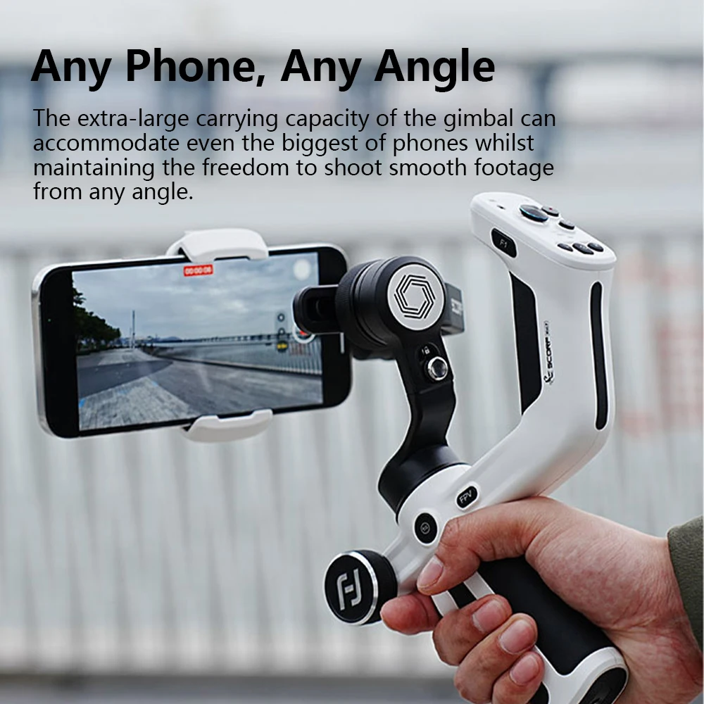 Feiyu Scorp Mini P 3-Axis Gimbal Stabilizer هاتف ذكي محمول مضاد للاهتزاز APP تتبع الأشياء عن بعد Gimbal مع الأسهم