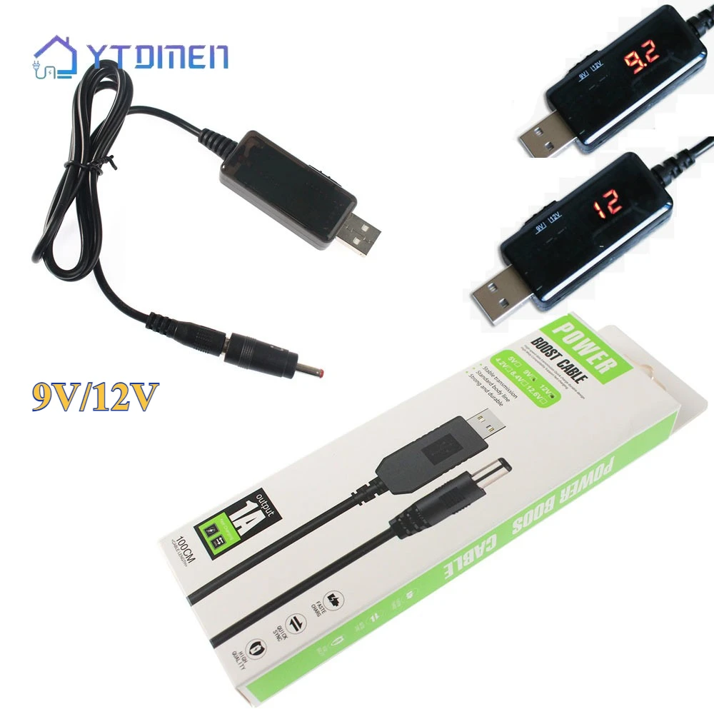 USB Boost Converter Module with Box DC 5V To 9V 12V Step-up Converter with 3.5x1.35mm Connecter Plug for Power Charger Converter