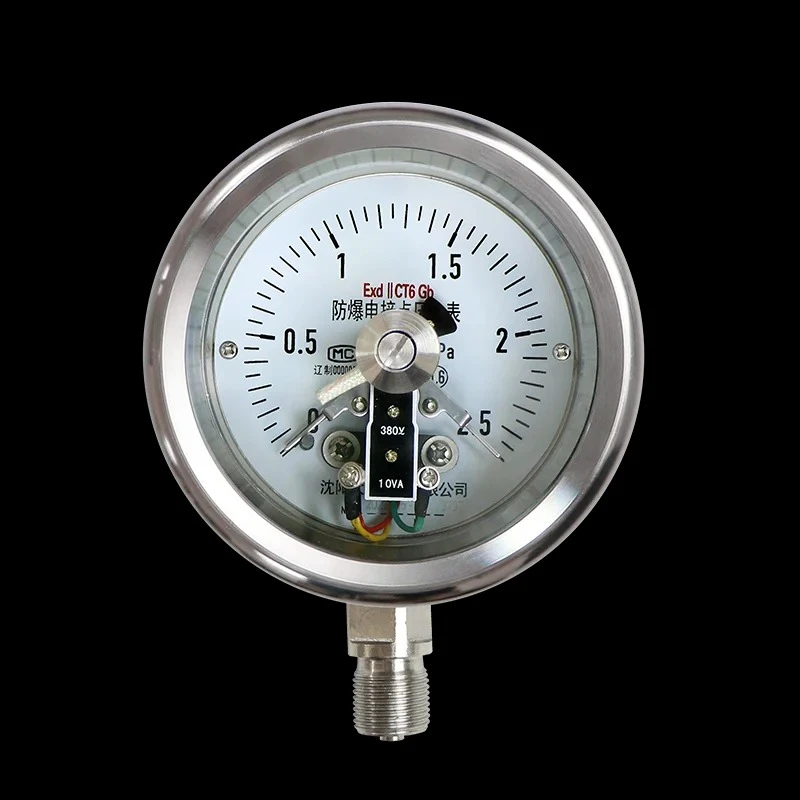 100mm Diameter Axial Stainless Steel Case Explosion-proof Electrical Contact Pressure Gauge