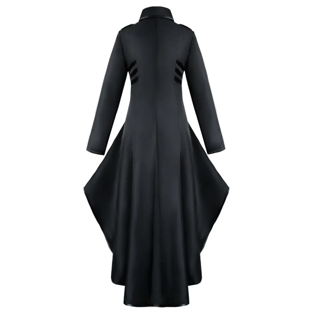 Gothic Opstaande Kraag Lange Mouw Onregelmatige Zwaluwstaart Rok Zoom Jassen Mode Vrouwen Vintage Steampunk Jas Jas Punk Jack