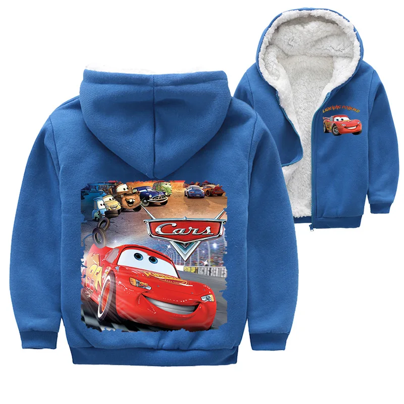 Mantel tebal anak-anak musim dingin, MOBIL McQueen motif kartun Pixar, pakaian luar bayi laki-laki perempuan, jaket ritsleting, Pullover, piyama mantel