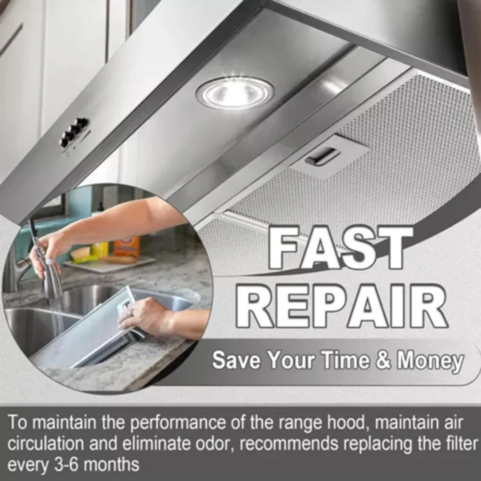 3PCS Grease Filters For RANGEMASTER Cooker Hood Metal 300 x 250mm Silver Filter