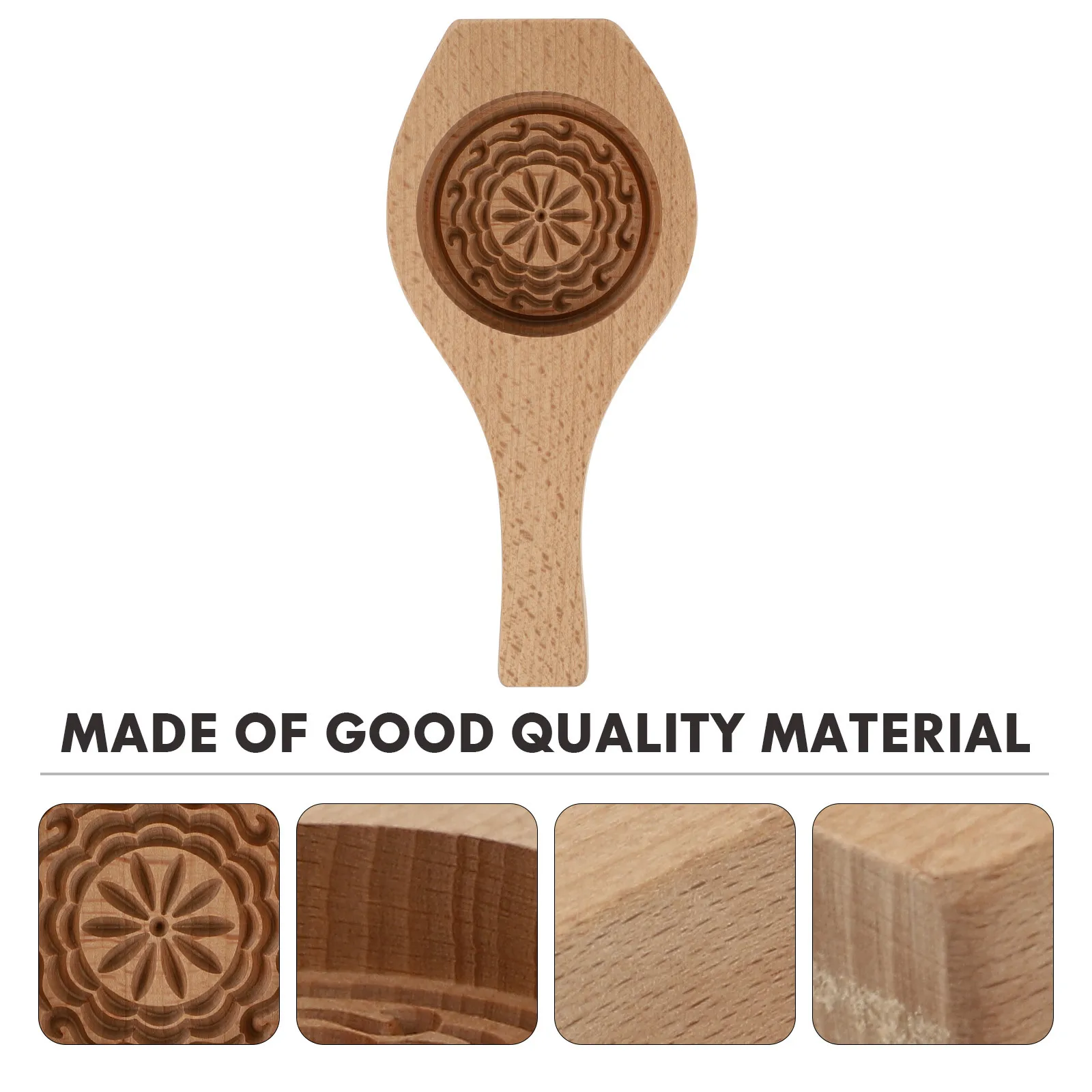 

1Pcs Wood Mooncake Mould Food Grade Material Creative Flower Pattern DIY Baking Mold Kitchen Utensil Pastries Mold