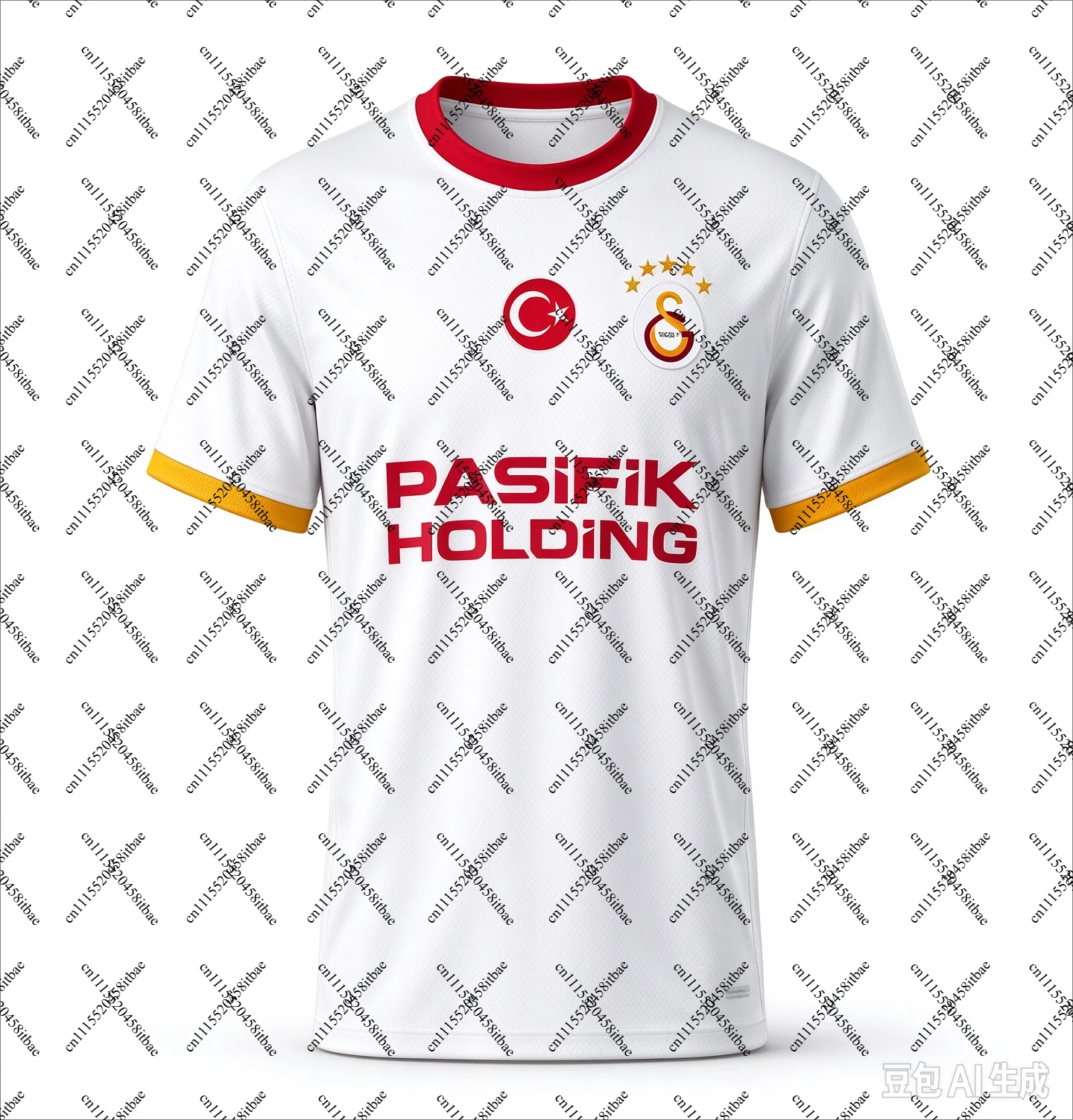 26‑27 Galatasaray Soccer Jersey, Men Split Design Fan Sports Tee, Breathable Quick Dry Football Training Shirt