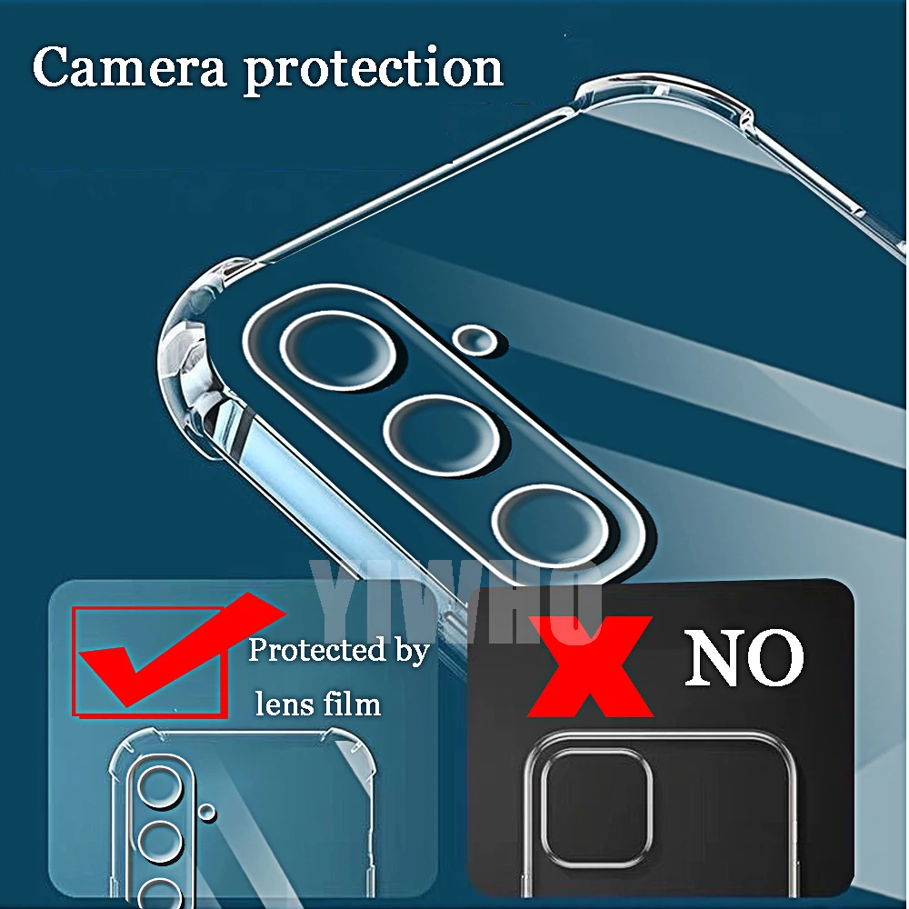 وسادة هوائية شفافة حافظة هاتف لهاتف سامسونج جالاكسي S24 FE S23 S22 S21 S25 Ultra Plus + غطاء خلفي مقاوم للصدمات من البولي يوريثان الحراري الناعم