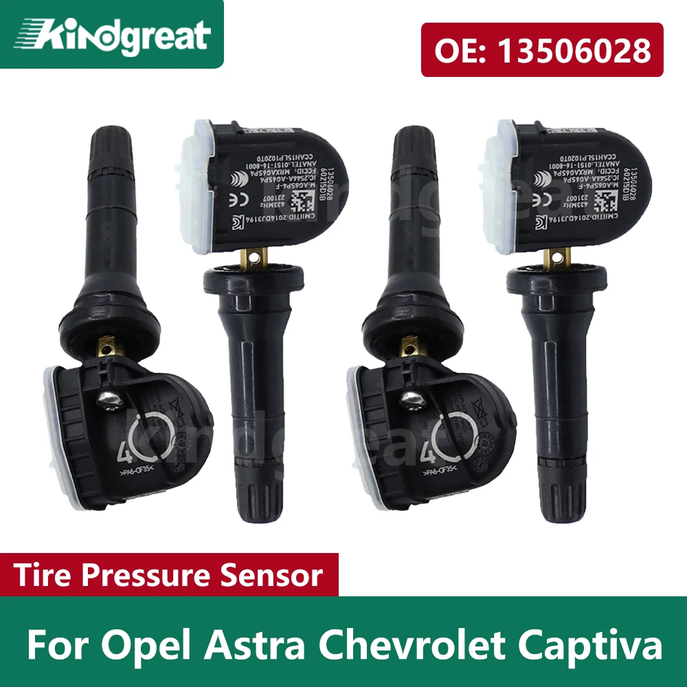 

4PCS/Lot 13506028 Tire Pressure Monitor System Sensor TPMS 433MHZ For Opel Astra Chevrolet Captiva