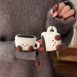 3D Smiling Face Coffee Cup Silicone Earphone Protective Cover for Airpods 1 2 3 4 pro pro2 pro3