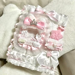 Pink A5 Binder Cards Holder Album Lace Kpop Collect Book Top Loader Ins Ballet Photo Card Deco Pc Poca Kpop Stuff Storage