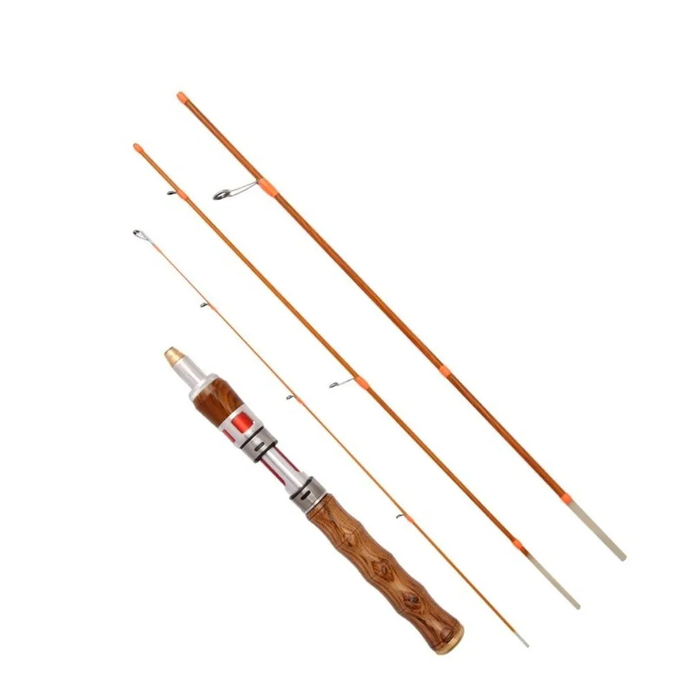 High Quality 4 Sections Spinning Fishing Rod UL Power Carbon Casting Fishing Rod 1.4m Spinning Carbon Fiber Fishing Pole Winter view 4