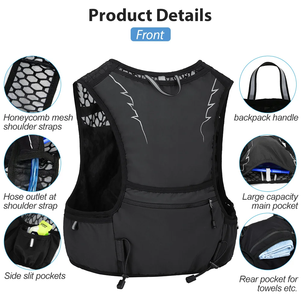 NEWBOLER 10L Lightweight Running Backpack Running Hydration Vest, Suitable for Bicycle Marathon Hiking, Ultra-light and Portable