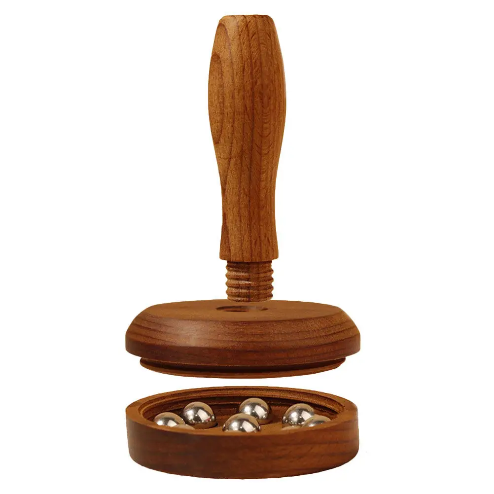 

Массажный ролик-стик из бука со стальными шариками, съемный, регулируемый, для массажа рук, ног, спины и мышц