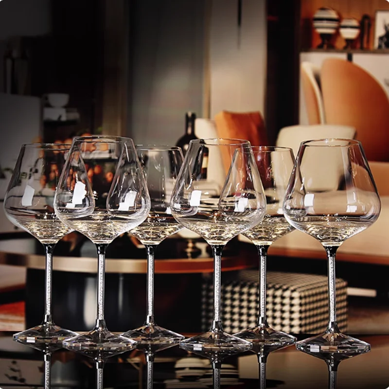 Light Luxury Diamond Crystal Red Wine Glass Set, Family Gathering Party Wine Glasses, Champagne Glasses, Bar Wine Utensils