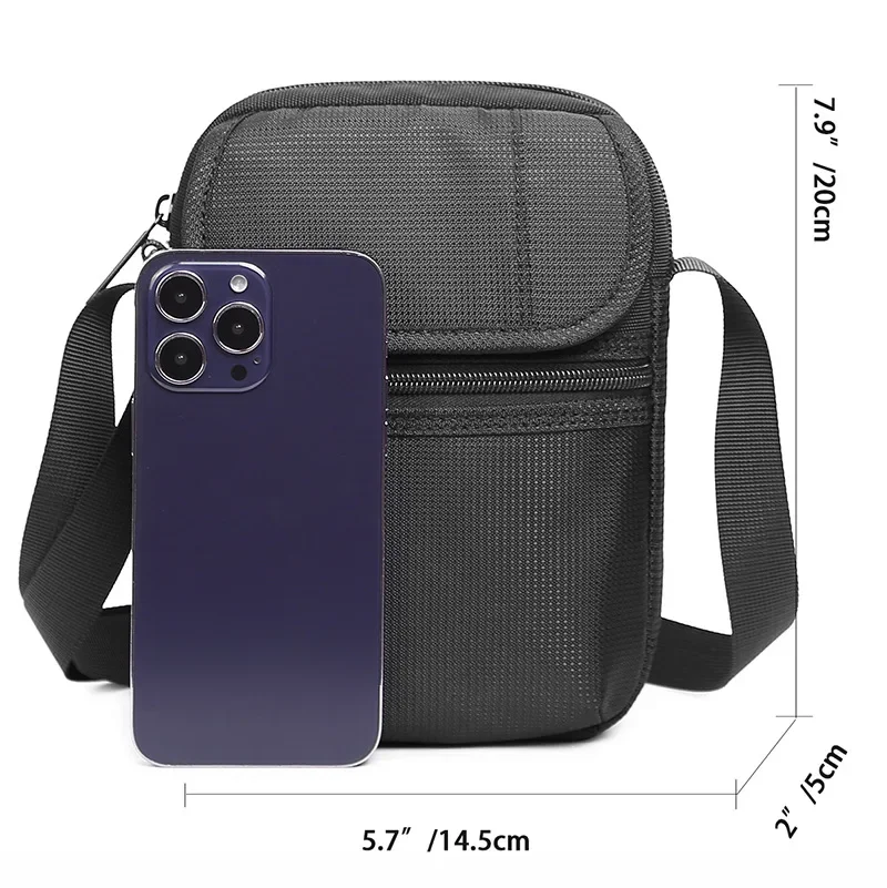 Bolso cruzado pequeño de hombro para hombre, bolso deportivo de lona 2025, pequeño bolso multifuncional para teléfono móvil, bolso de pecho impermeable para conducción al aire libre