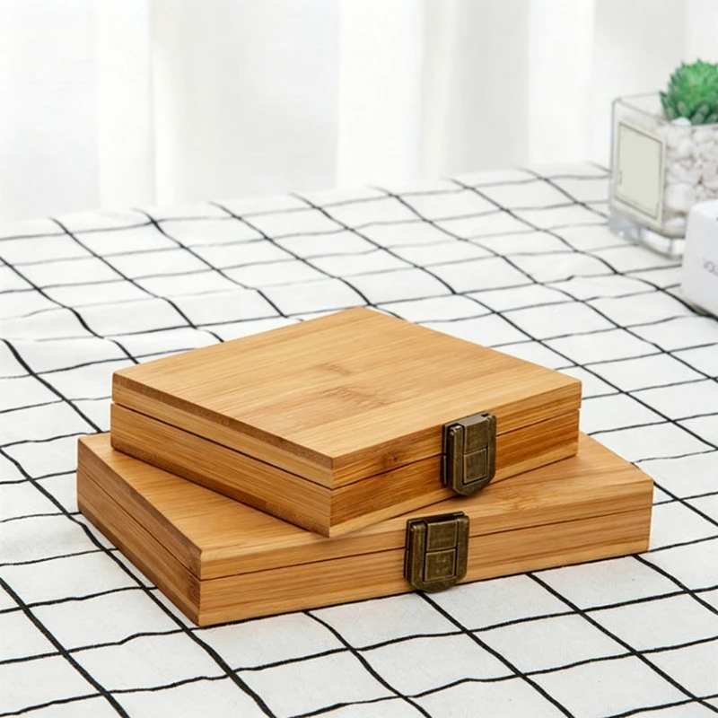 HX6A Portable Wooden Watercolor Palette Multi Compartment Palette Container