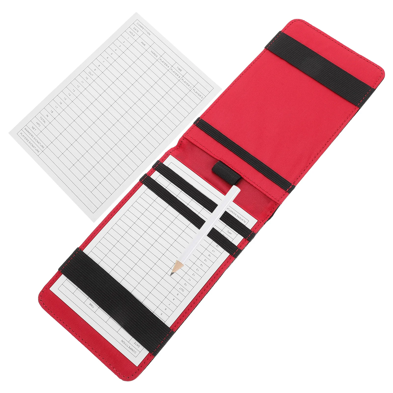 Golf Scoring Buch Yardage Cover Notizblöcke Zubehör Bälle Score Kartenhalter Scorecards Pu