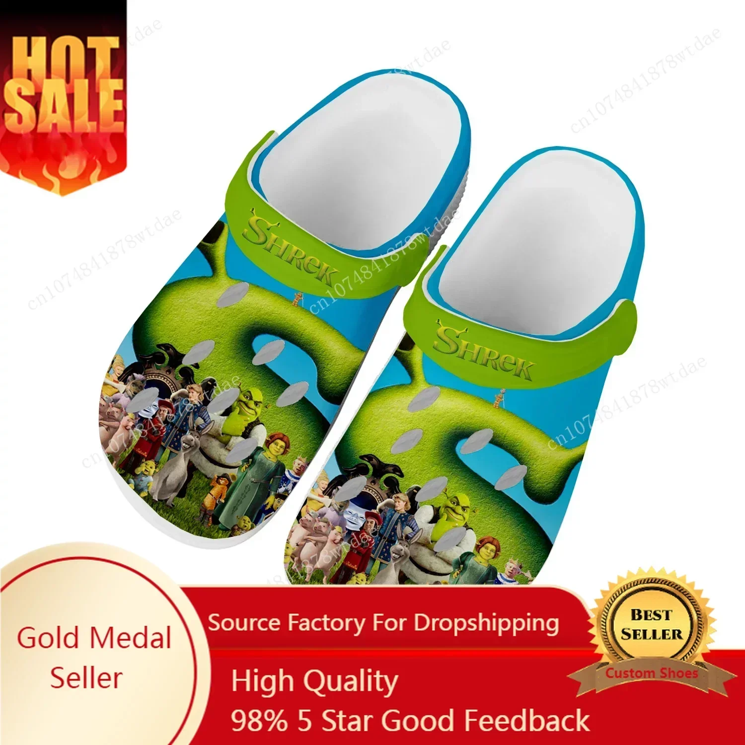 S-Shreks Home Clogs Mens Womens Teenager Customize Water Shoes Anime Cartoon Comics Manga Garden Beach Hole Slippers Sandals