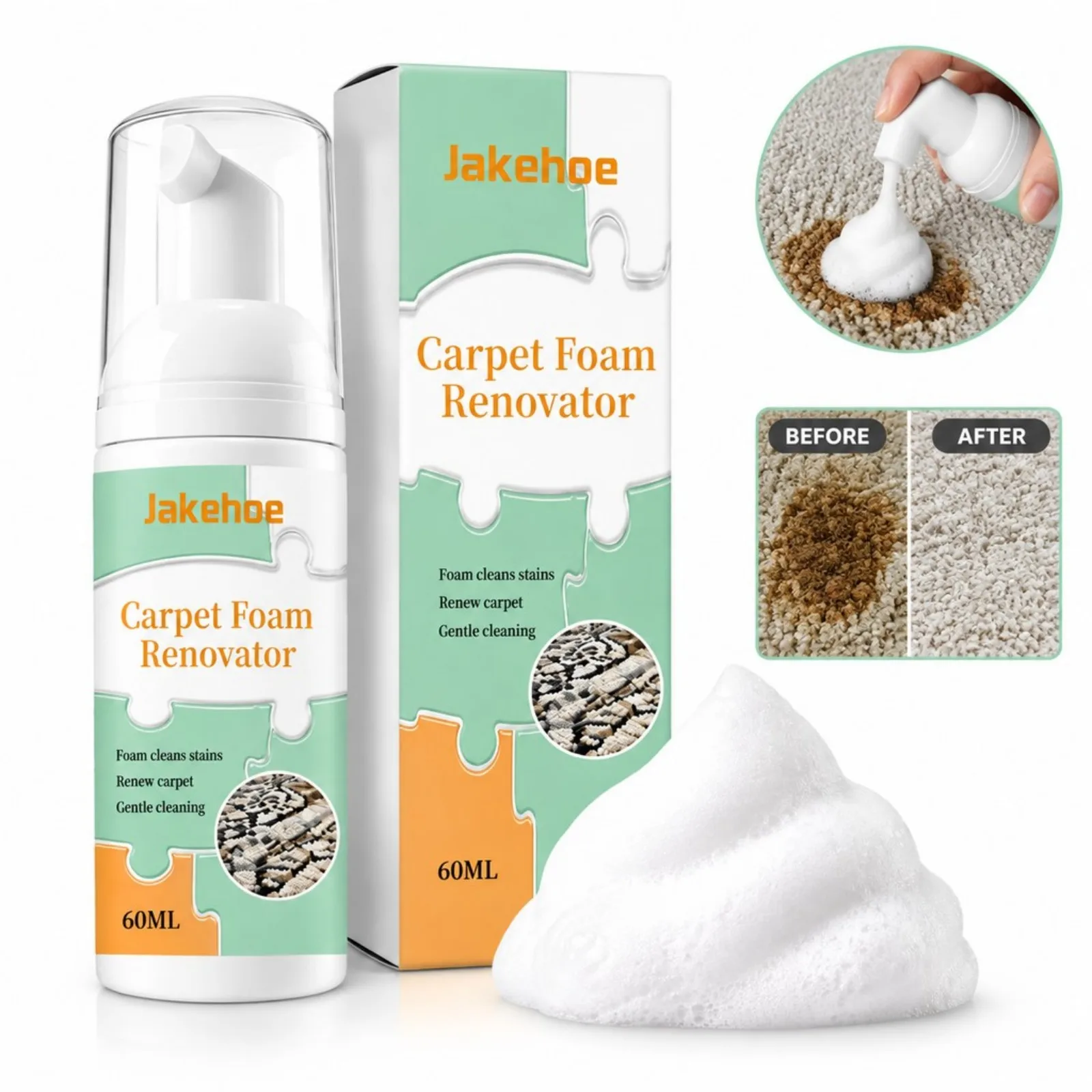 Carpet Foam Cleaner Home Car Upholstery Fabric Stain Remover Dense Foam Quick Dry No Rinse Pet Coffee Juice Spot Cleaning Spray