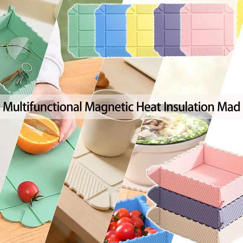 BOLTIFY 2026 Silicone Folding Heat-Insulating Mat High-Temperature Resistant Table Mat Heat-Resistant Plate Magnetic attachment