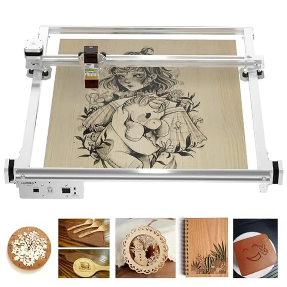 5W Laser Engraver Wood Leather 15.7x15.7 inch Engraving Area LU2-4-SF 32-bit MCU 10000mm/min DIY Safe Cost-effective Eye