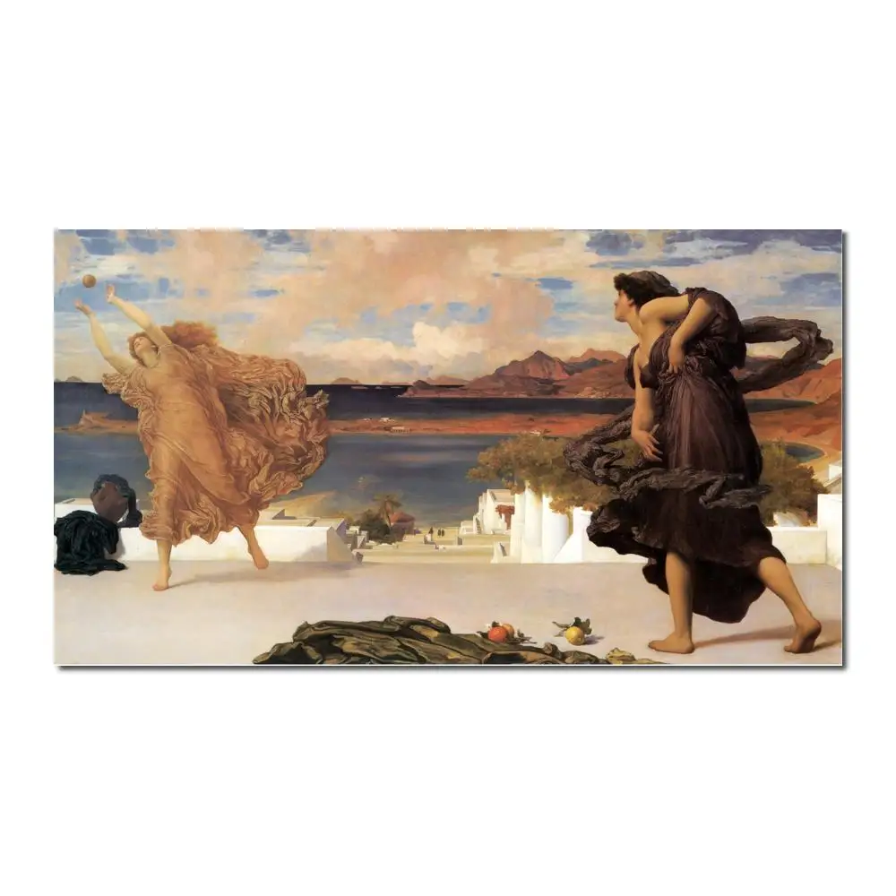 Greek Girls Playing At Ball Frederic Leighton painting for bedroom decoration High quality