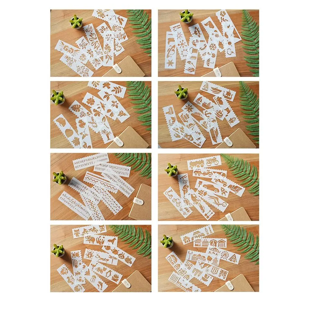 Album fotografico scavato Copia dipinta a mano Stencil Modelli di disegno per scrapbooking Stencil da disegno Stencil per lettere Modello fai da te