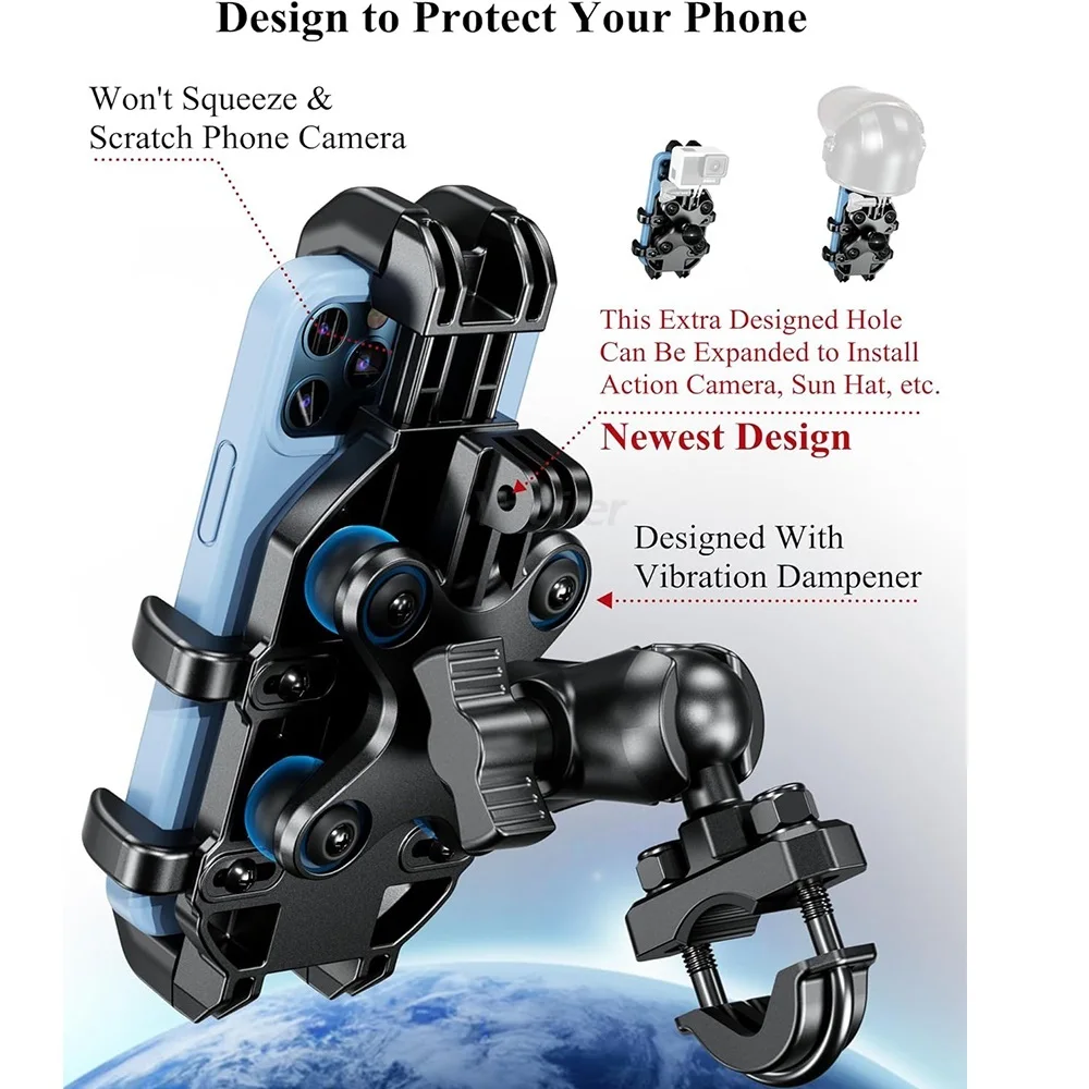 Motorcycle Phone Holder Vibration Dampener Anti-Shake Motorcycle Phone  Mount Handlebar for Bike Bicycle Scooter Fit 5.4''-7.2'' - AliExpress  202192403
