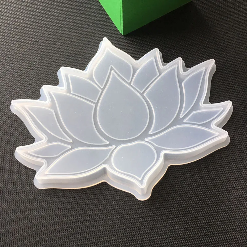 Crystal Epoxy Mold Lotus Storage Table Coaster Multi-purpose Cake Fondant Silicone Mold For Resin Tray Moulds