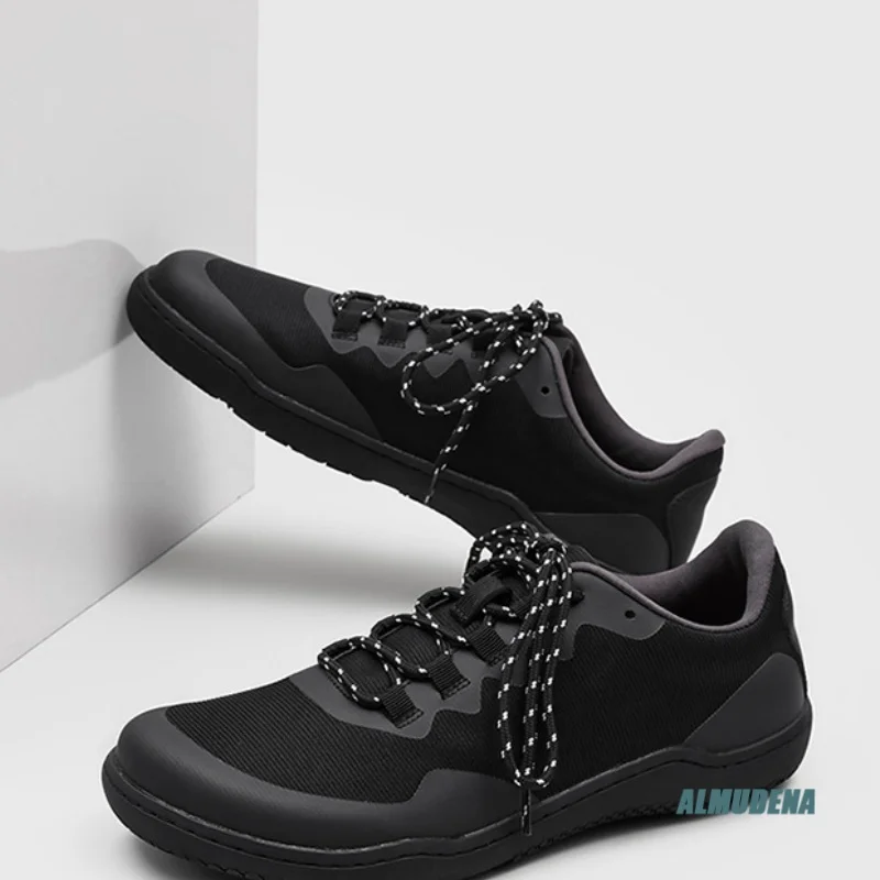 Round Toe Lace Up Non Slip Flat Shoes Men Breathable Mesh Sneakers Fashion Daily Workout Walking Outdoor Minimalist Casual Shoes