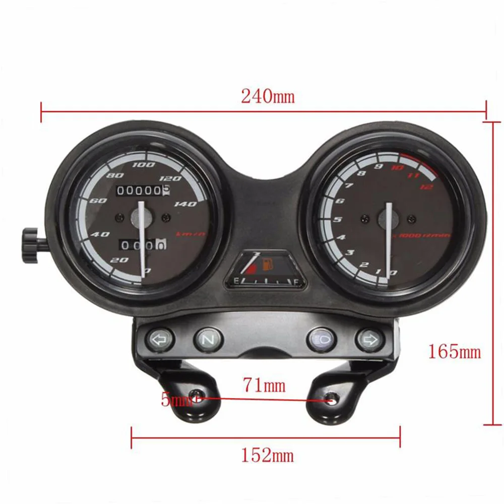 Tachometer Motorcycle Speedometer Meter DC12V for YAMAHA YBR125 YBR 125 2005 - 2009 Euro II Moto odometer Gauge Tach Instrument