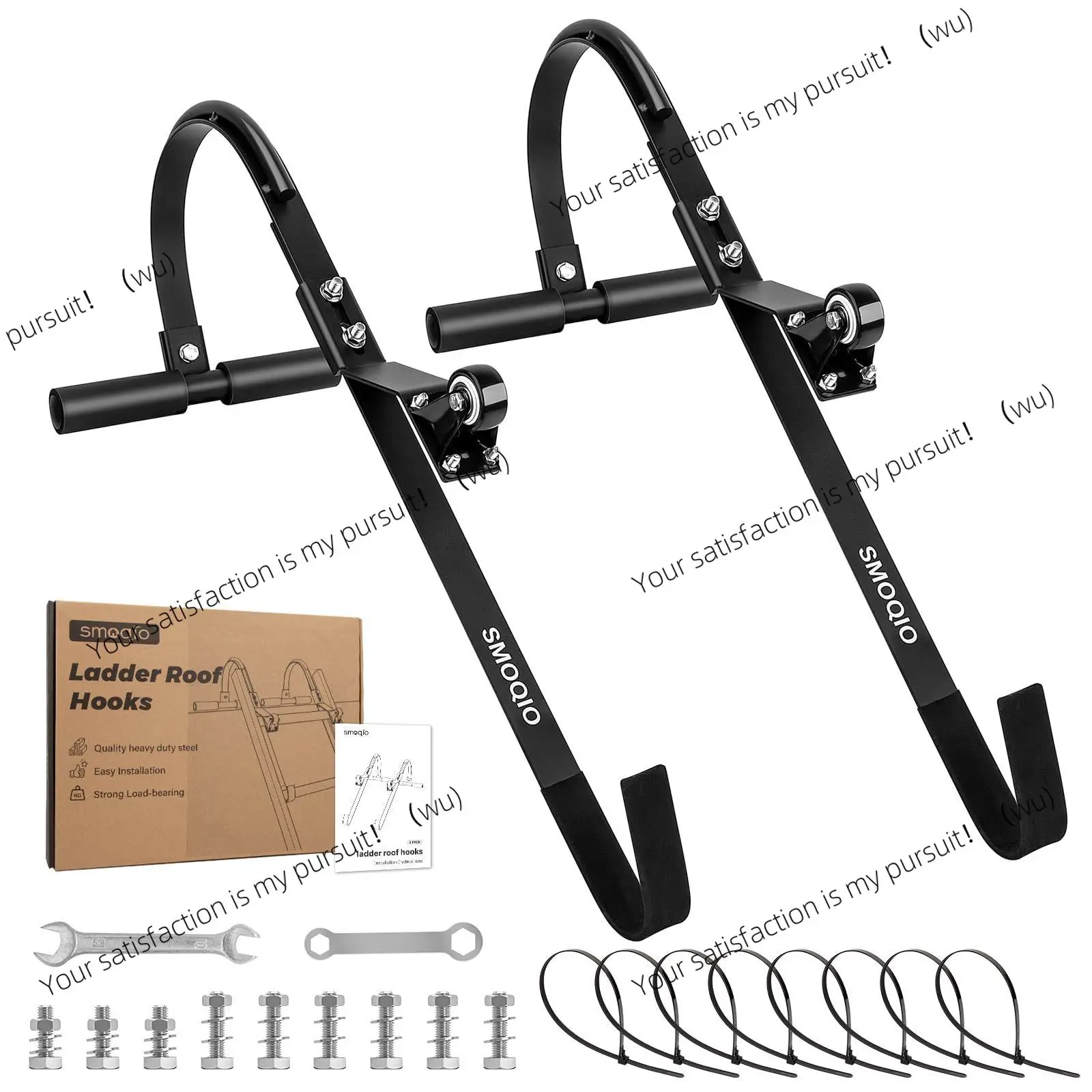 Roof ladder, 2-piece set ladder roof hook, fits most O/D ladder sizes
