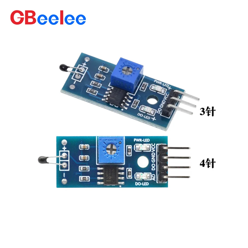 50 peças sensor térmico de 3 pinos e 4 pinos módulo sensor de temperatura termistor sensor térmico sistema de 3/4 fios