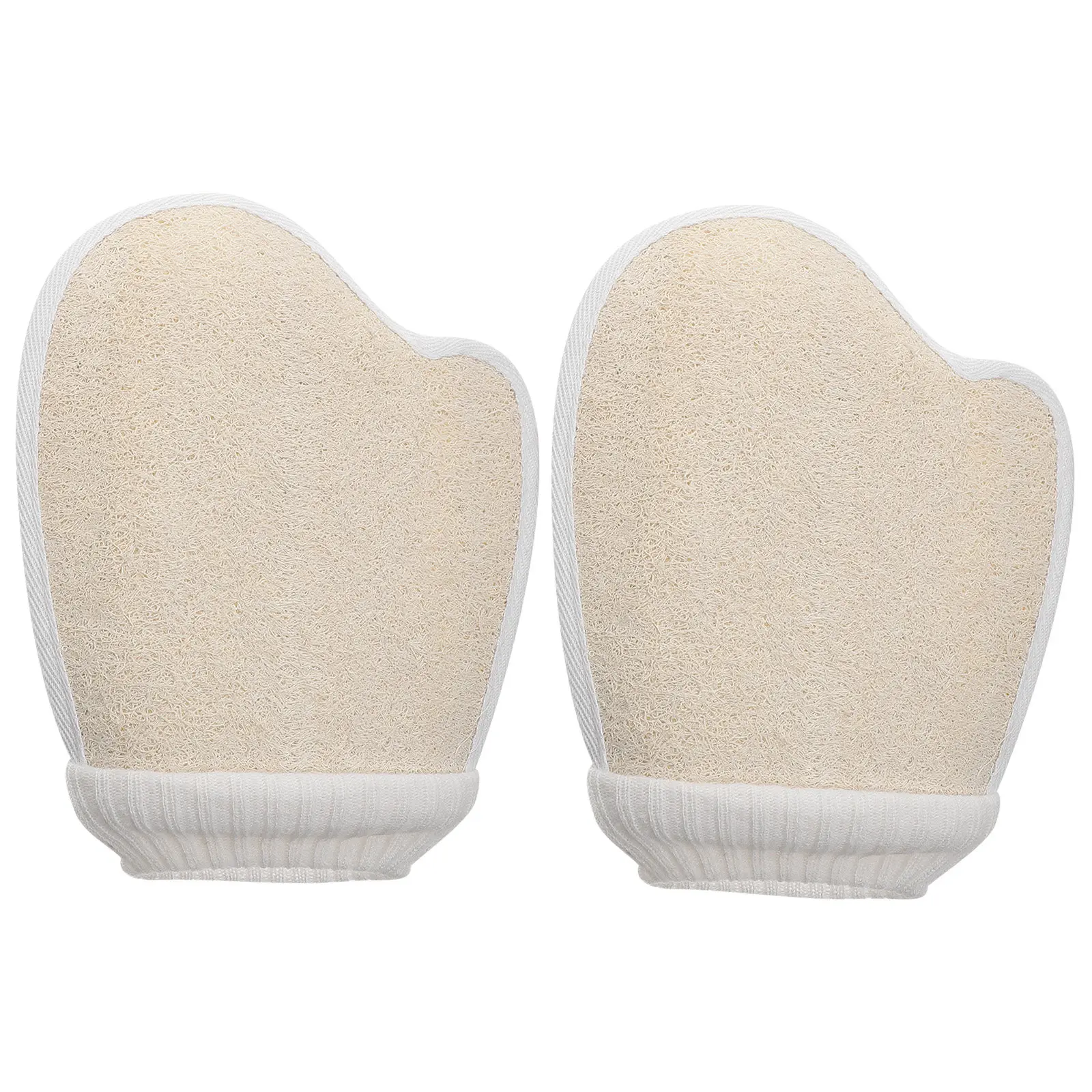 2Pcs Loofah Bath Glove Soft Exfoliating Body Brush Glove for Shower Scrubbing Soap Lather Foam Making Easy Clean Stretchy Fit