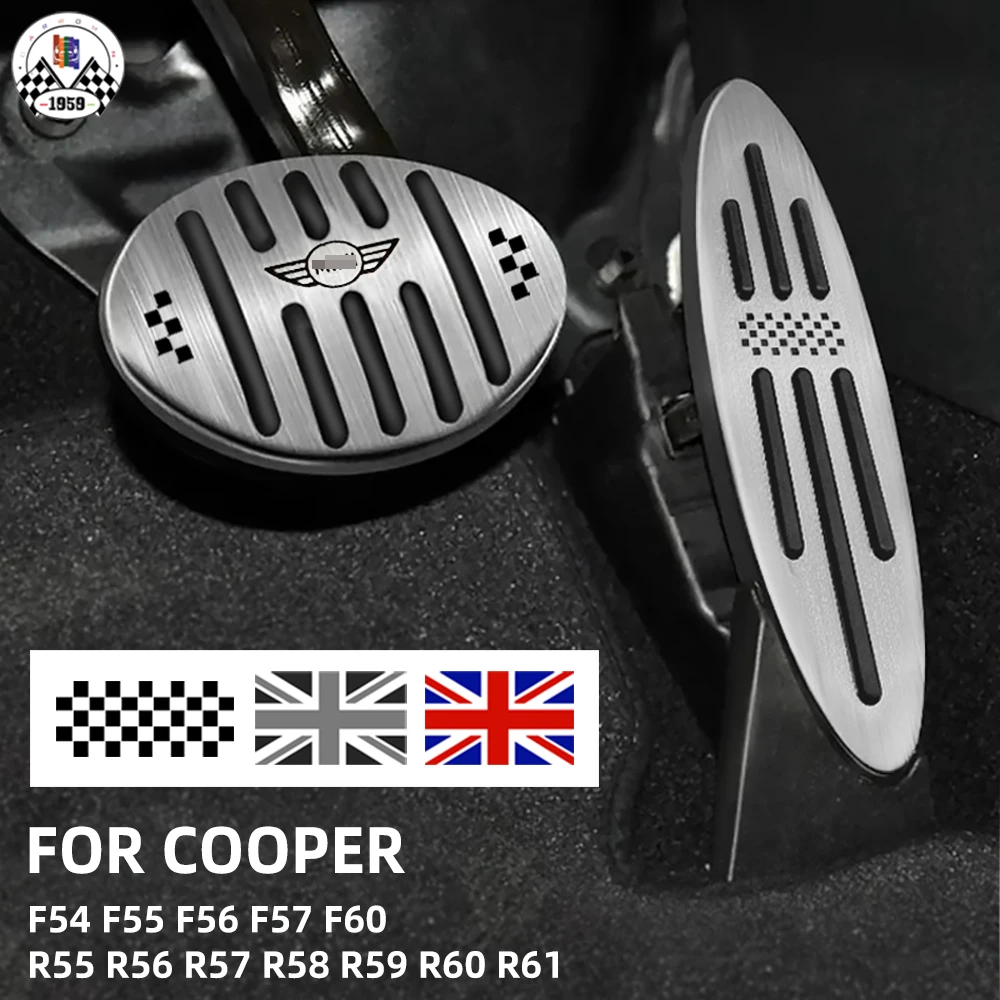 العلامة التجارية الجديدة المواد المقاومة للصدأ دواسة الوقود الاتحاد جاك الأسود لميني كوبر F56 F55 F57 R55 R56 R57 R58 R59 R60 R61 #2