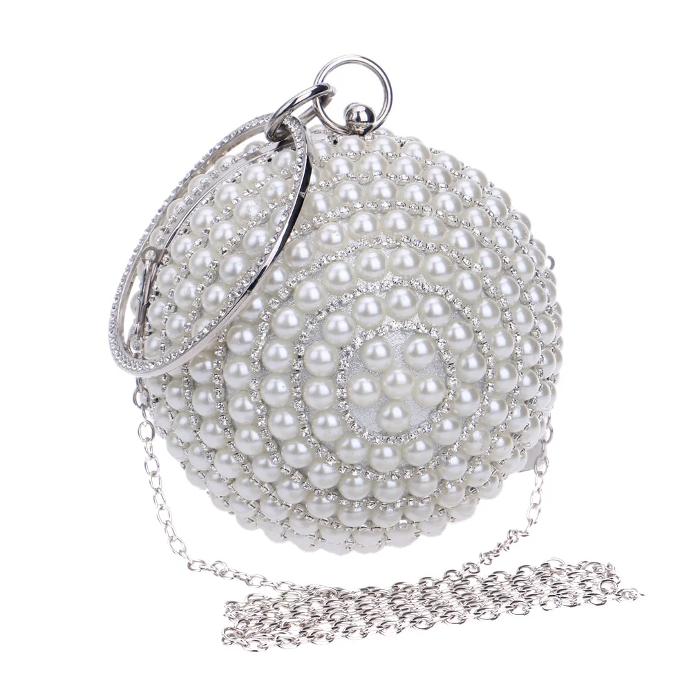 Pearl Dinner women's Round Handbag Party banchetto Dress New Evening Messenger Tote Bag femminile Bolsas Wedding Clutche borse Y2k