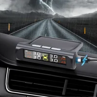 TPMS Solar Tire Pressure Sensor Car Tire Pressure Monitoring System with 4 Wheel Internal External Sensors TMPS 4