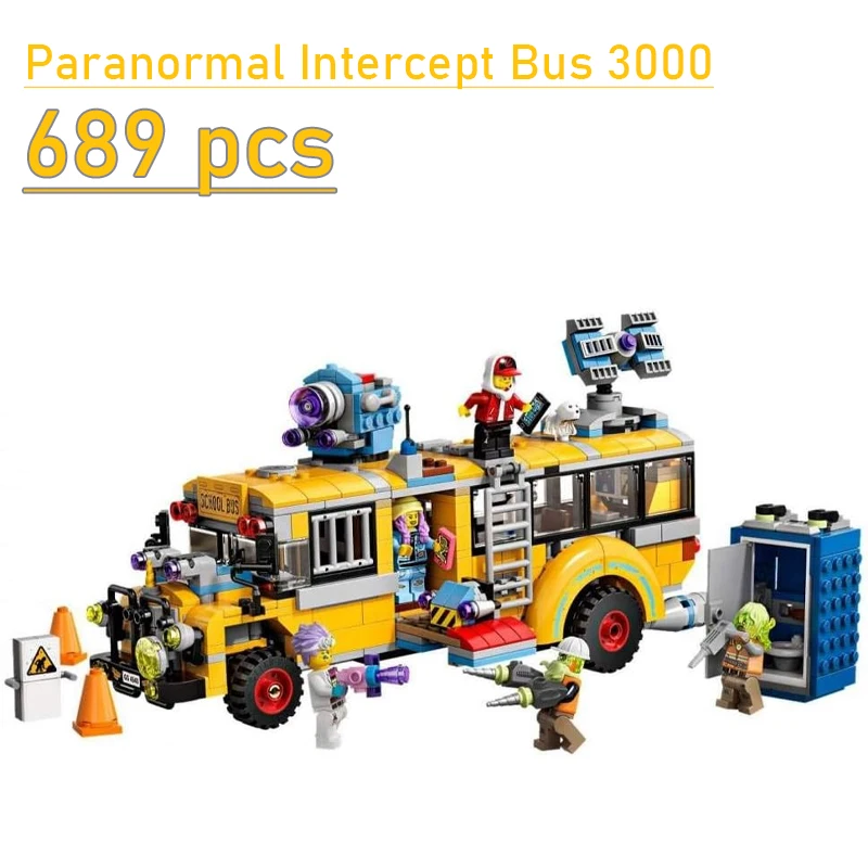 

Набор строительных блоков Paranormal Intercept Bus 3000 70423 с игрушечным автобусом, игрушками-призраками и транспортным средством (689 деталей)