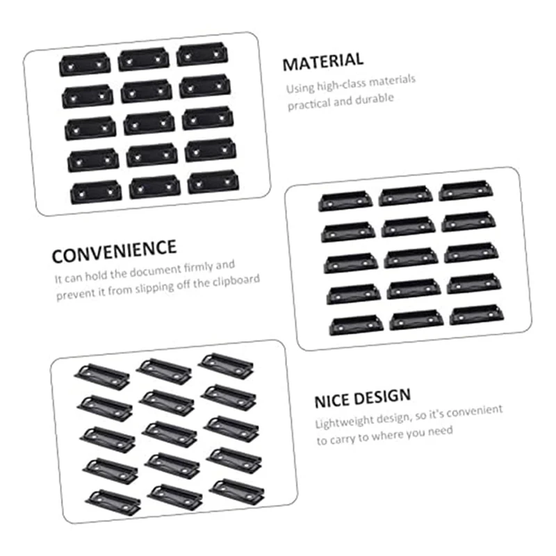 Лидер продаж, TTKK, 30 шт., держатель для канцелярских принадлежностей, зажимы из нержавеющей стали, карманные папки, офисные папки, черные монтируемые планшеты, зажимы для файлов