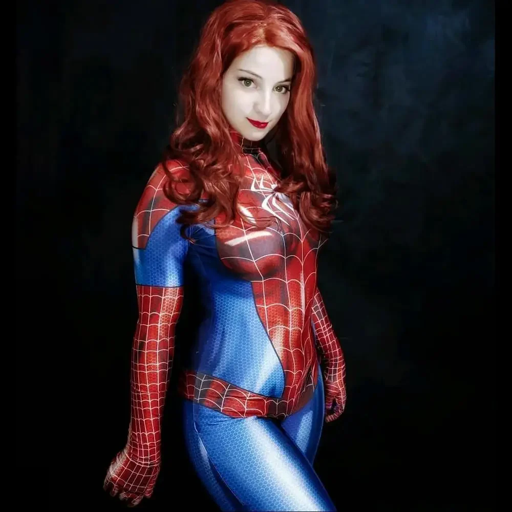 

MJ Spider Woman Costume Cosplay 3D Printed Spandex Halloween Costume Cosplay Spider Girls Bodysuit for Women