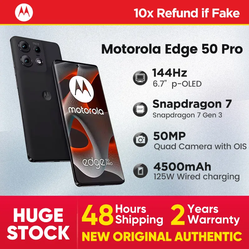 Motorola-Smartphone Edge 50 Pro 5G, cran OLED 6.7 