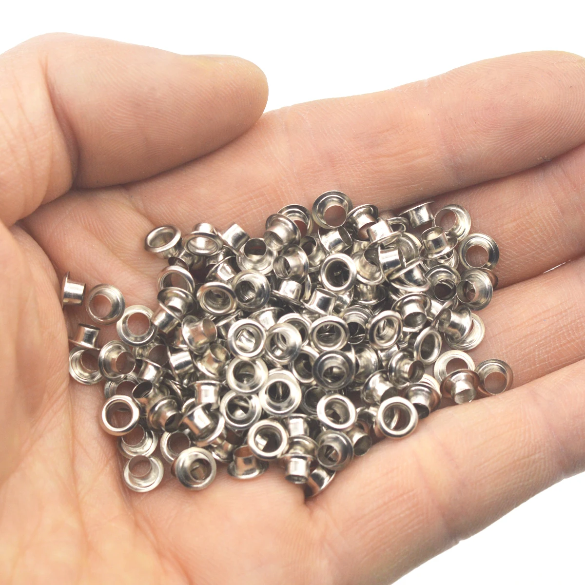 KALASO 200Pcs 3mm Brass Material Silver Color Grommet Eyelet Without Washer Fit Leather Craft Shoes Belt Cap Bag Diy Supplies