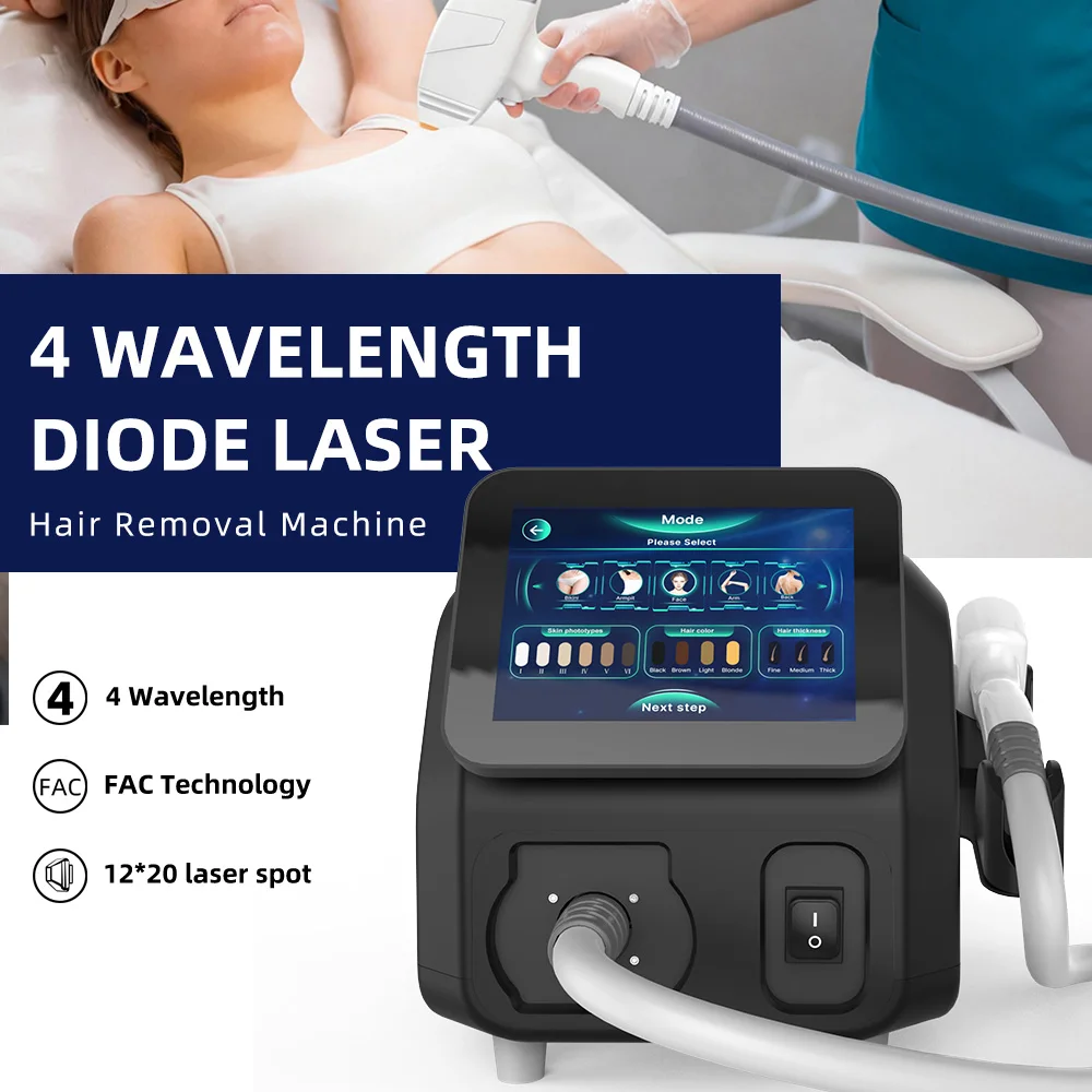 Mini Desktop Diode Ice Titanium Professional Lazer Hair Removal Machine Permanent 808 755nm 1064nm Deep   Hair Remove