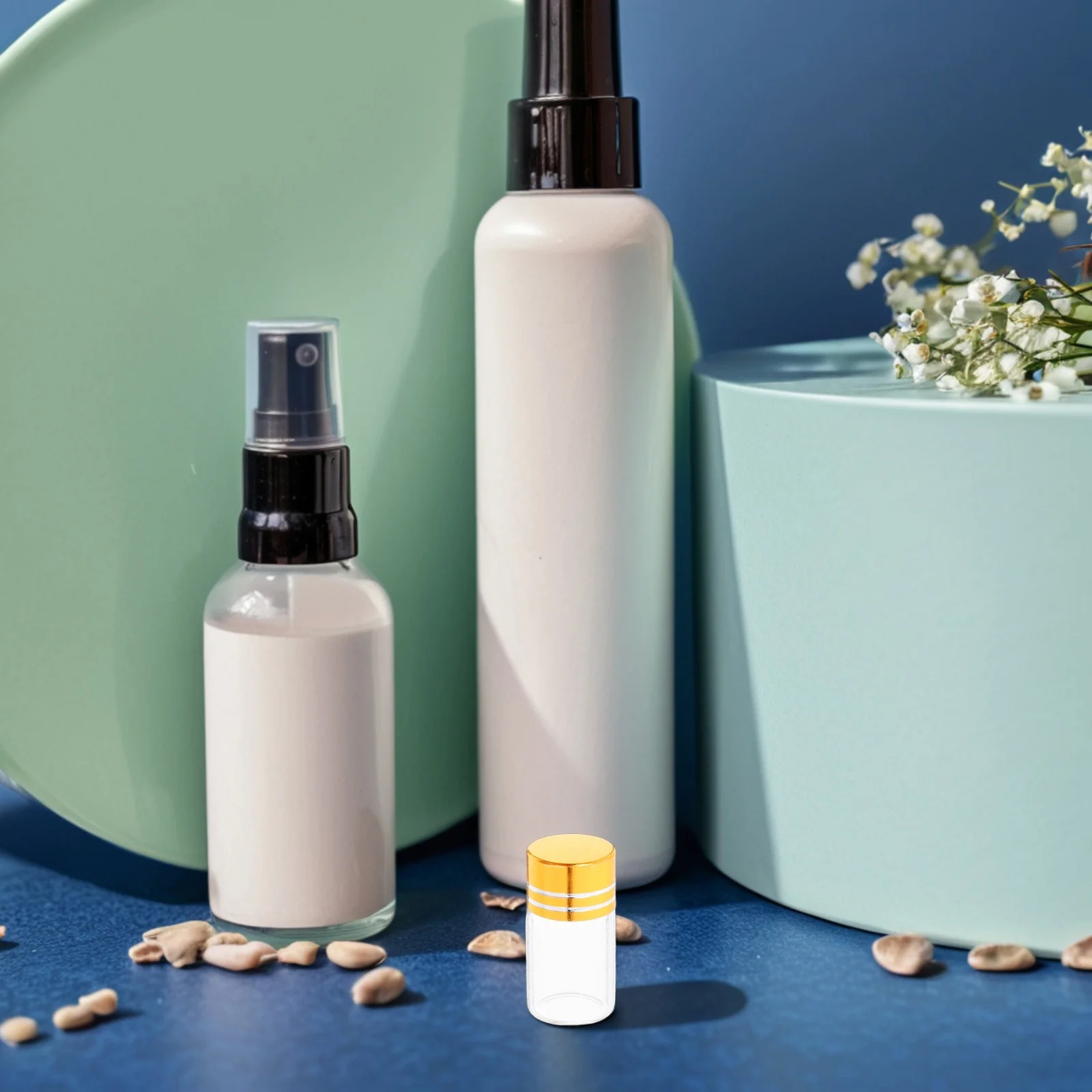 

50Pcs Mini Glass Bottles Clear Reusable Jars for Essential Oils Perfumes Aromatherapy Travel Leakproof Storage