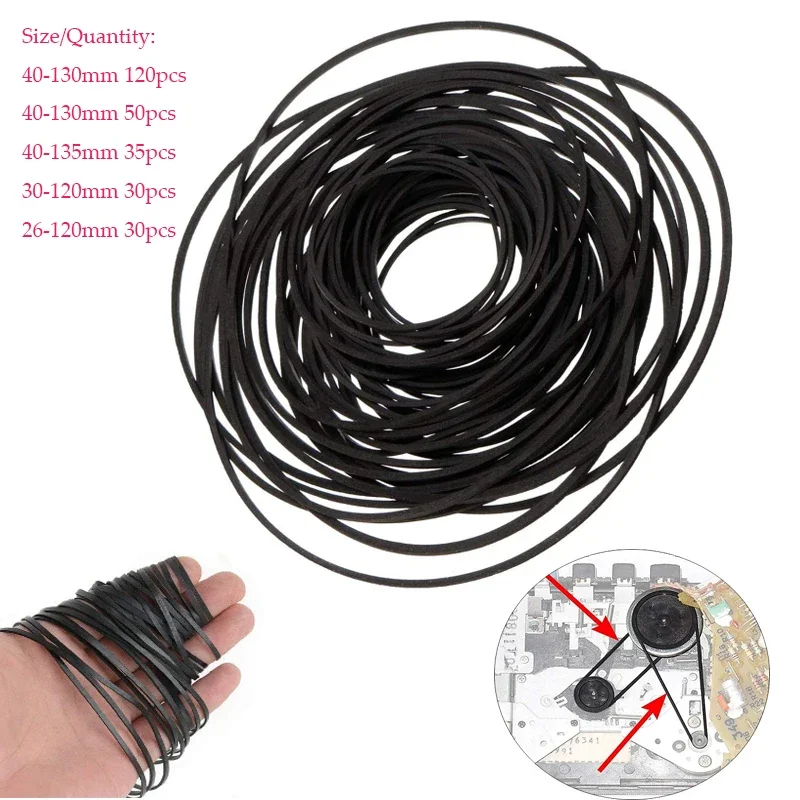 30-120mm Universal Mix Kassettenband Universalmaschinenriemen Sortierte Gängige Quadratische Gummibänder für Rekorder Walkman DVD-Laufwerke – Detail 1