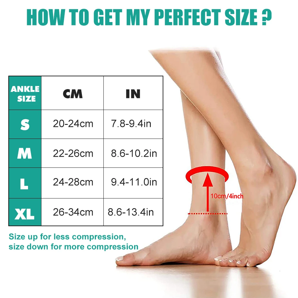 1Pair Foot & Ankle Compression Support Socks, Ideal for Neuropathy, Plantar Fasciitis, Heel Pain, Swelling and Daily Fatigue