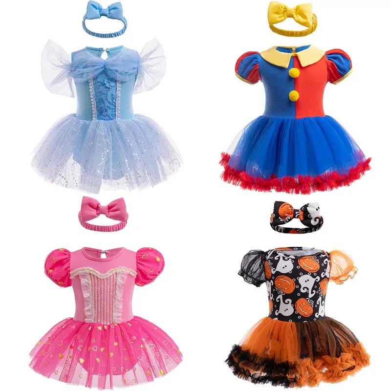 

Baby Girl Dress Baby Summer Princess Romper Newborn Clothes Baby Cartoon Pumpkin Short-sleeved Romper For 3M-12M