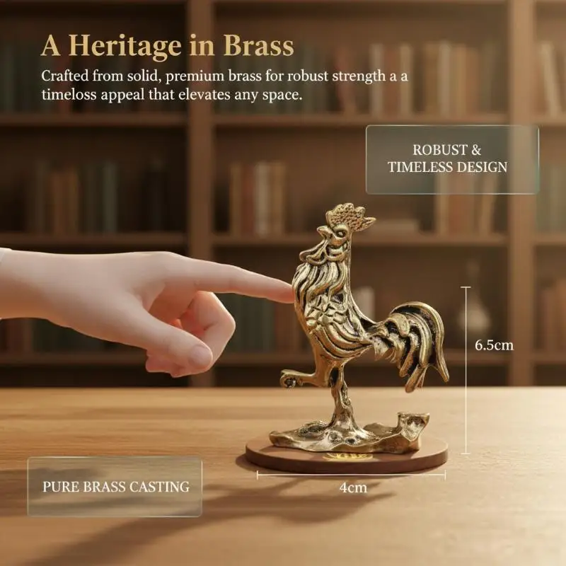 Figurine de coq en métal, statue de poulet Fengshui, porte-bonheur, ornement décoratif, décoration pour la maison et le bureau, collection, cadeau