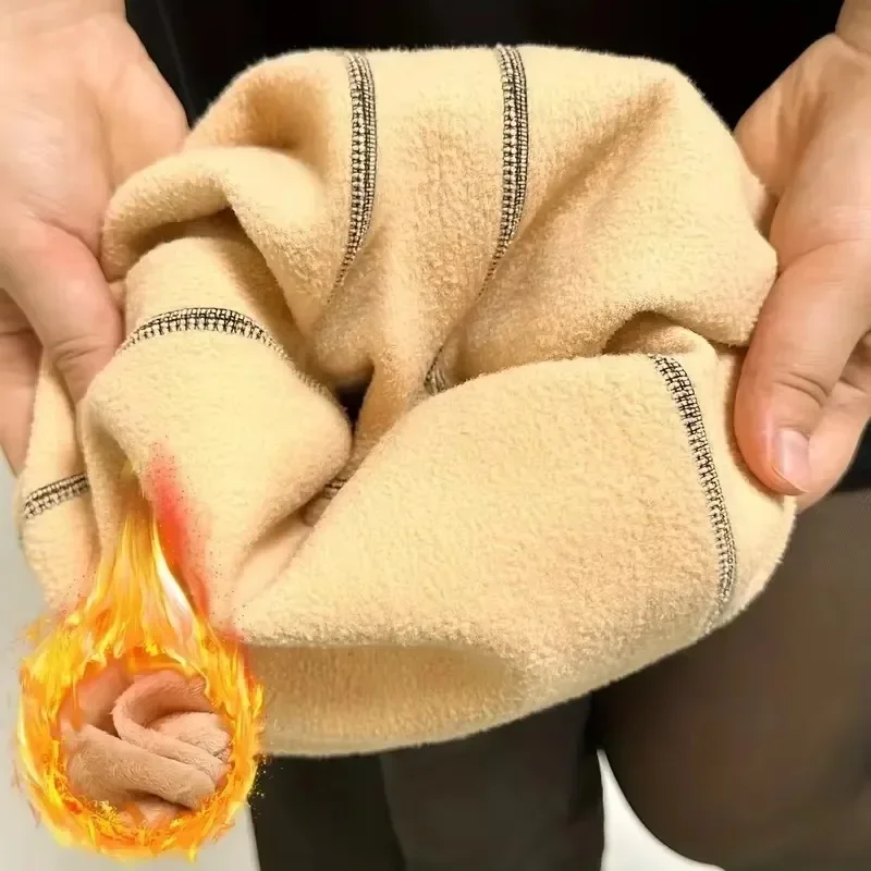 Collants femmes hiver thermique translucide bas thermique polaire collants pour femmes en peluche chaussette pantalon Leggings chauds femmes