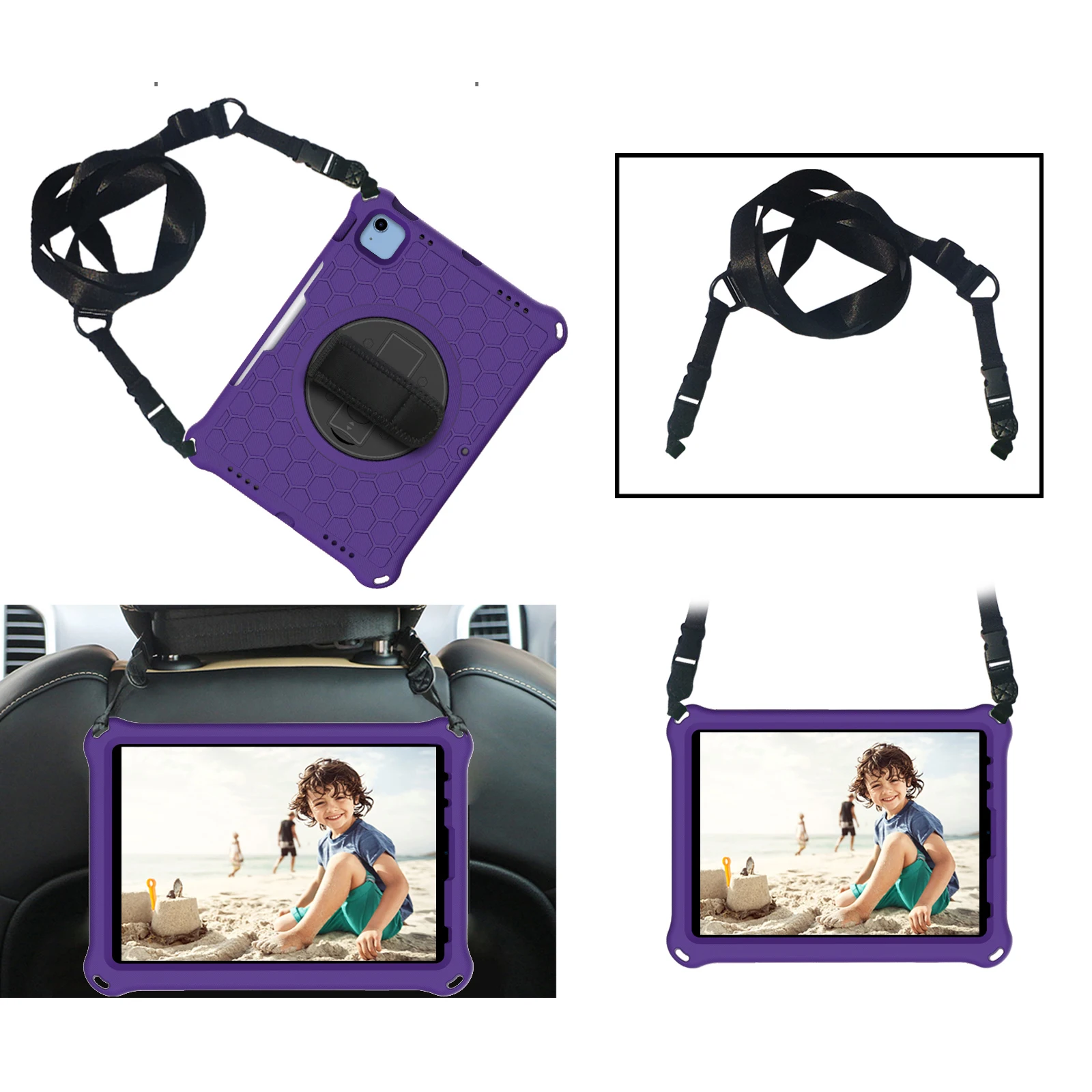 

﻿﻿﻿Case For iPad 10.9 2022 10 mini1/2/3 pro 11 2018.2021 air 4/5 Protective stand shell EVA kids Cover Coque With shoulder Strap