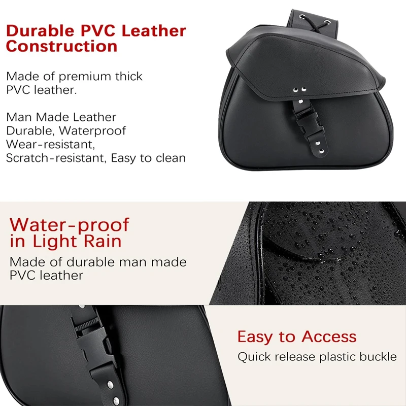 حقائب سرج جانبية من جلد البولي يوريثان للدراجات النارية مقاومة للماء حقائب سرج جانبية للدراجات النارية عالمية لهارلي سوزوكي كاواساكي ياماها هوندا