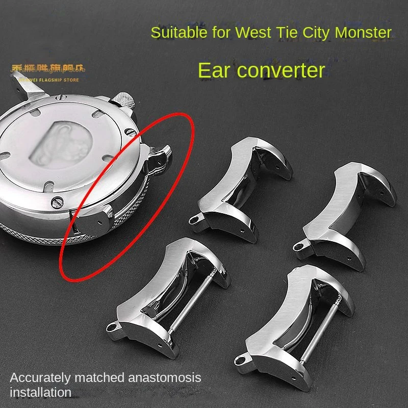 For Small Monster BJ8050 BN7020 Citizen modified Watchbandprecision Steel Watch Ear Strap with Connector Steel Head Accessories